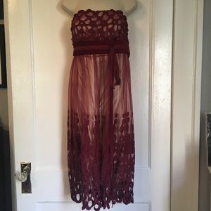 Vivienne Tam Lace Strapless Cocktail Dress